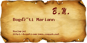 Bogáti Mariann névjegykártya