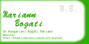 mariann bogati business card