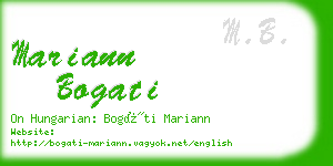 mariann bogati business card